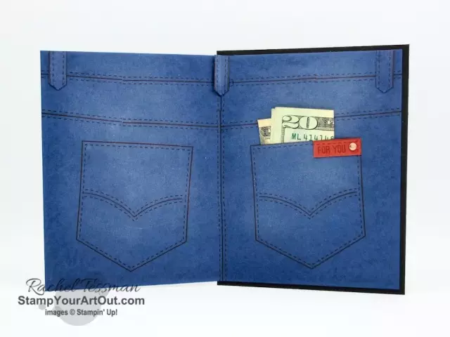 Denim Jeans with Logo-Pattern Print Pockets